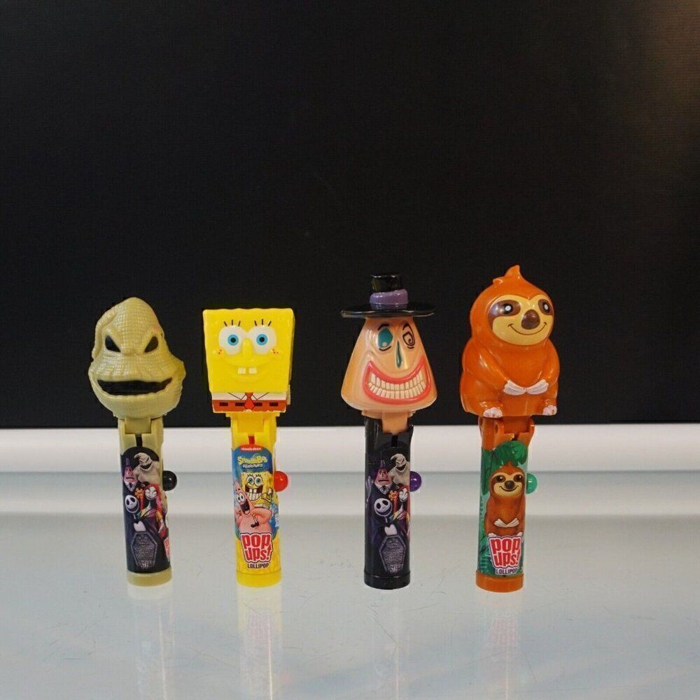 Pop Ups 4 Empty Lollipop Containers Nightmare Before Christmas Sloth Spongebob